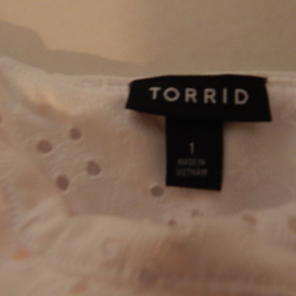 Torrid One Shoulder Eyelet Ruffle Top - Picture 4 of 4